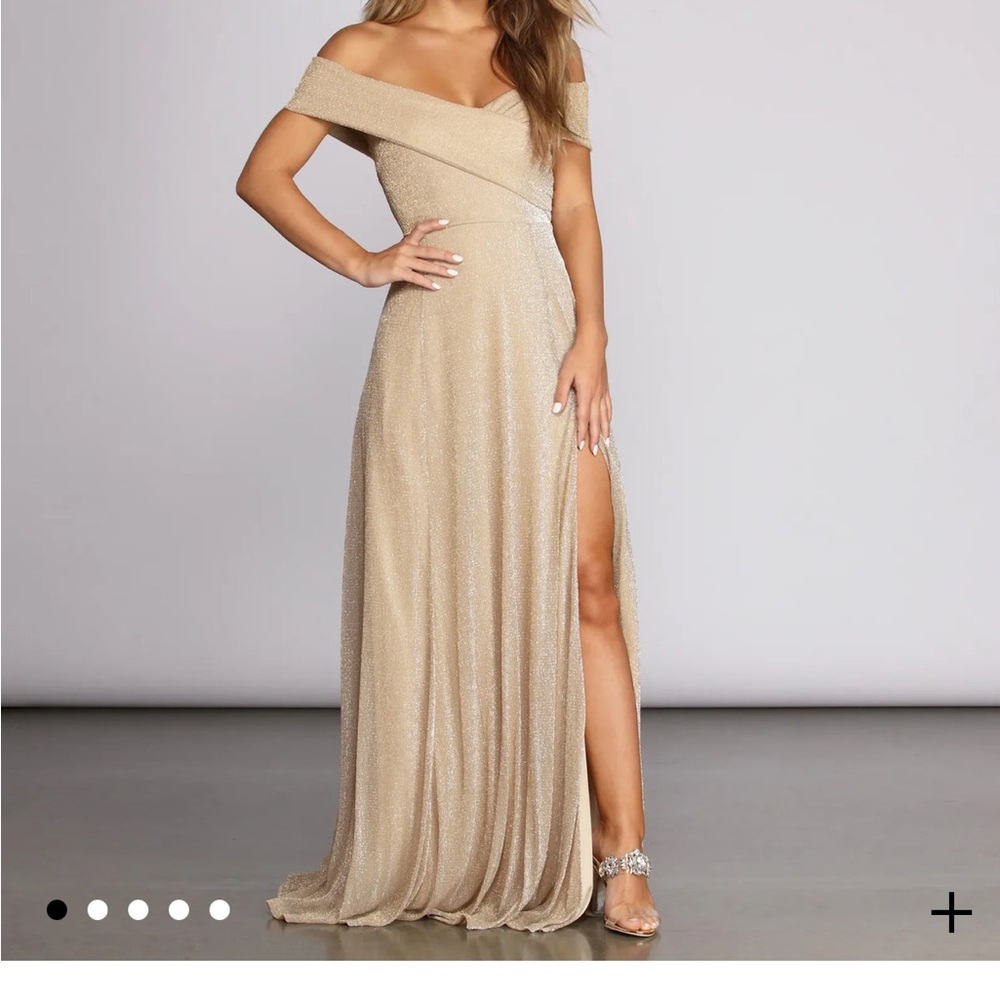 Windsor Gold Pleated Gown